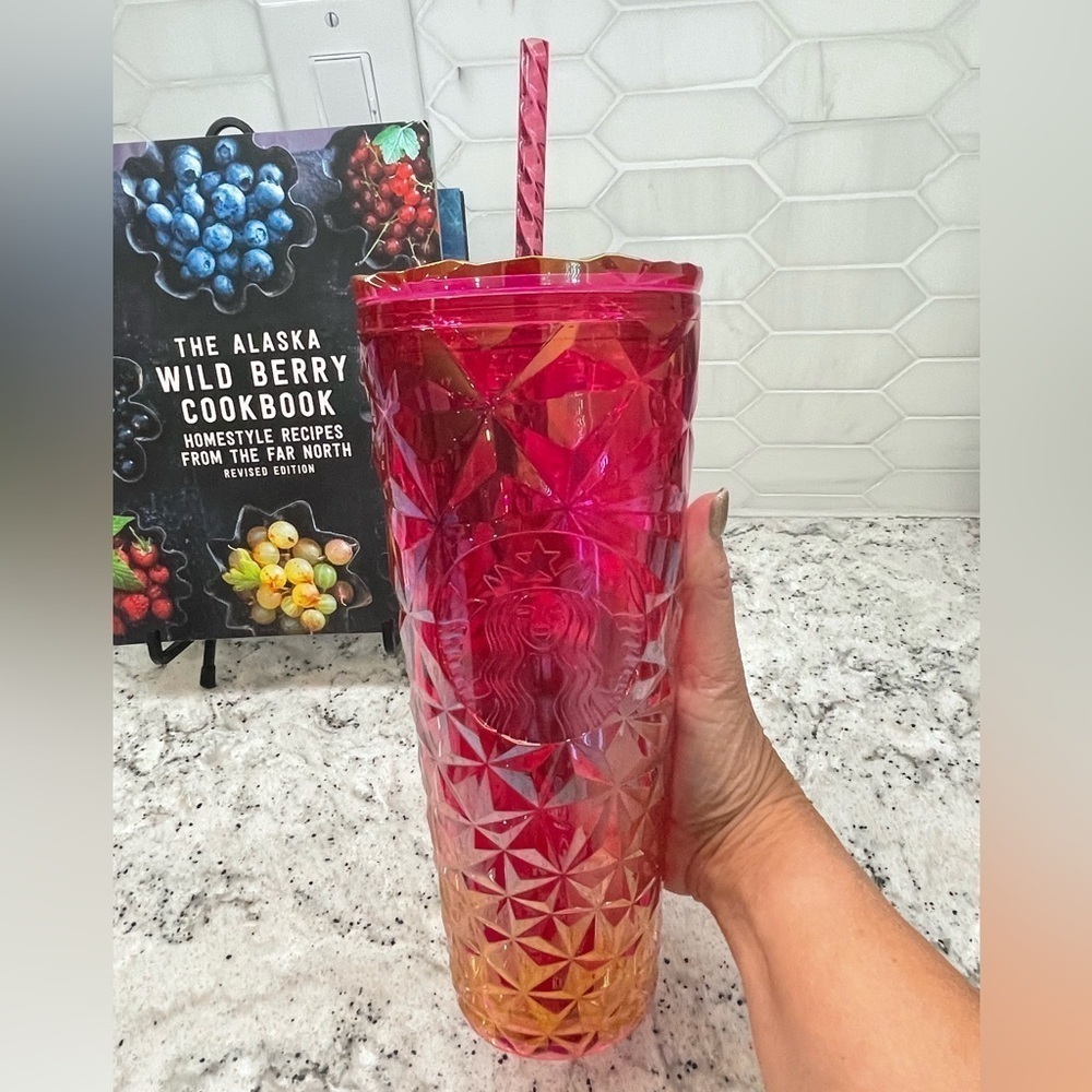 Starbucks Summer 2024 Ruby Pink Metallic Iridescent Prism Cup. NWT. Happy color!